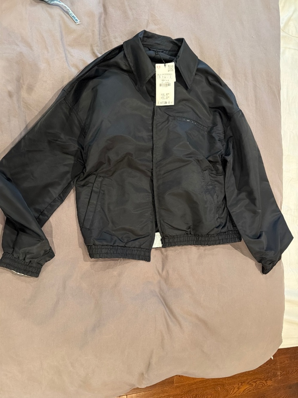 ZARA Black Lightweight Collared Jacket NWT – Size S